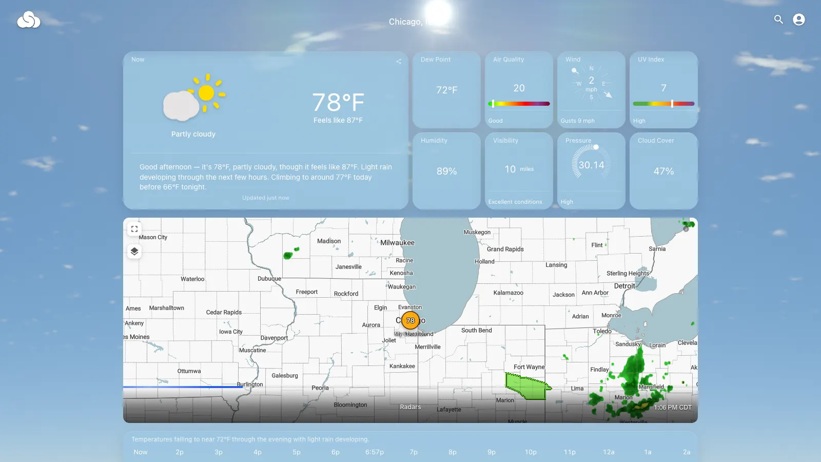 Smarter Weather conditions brief for Chicago in plain language